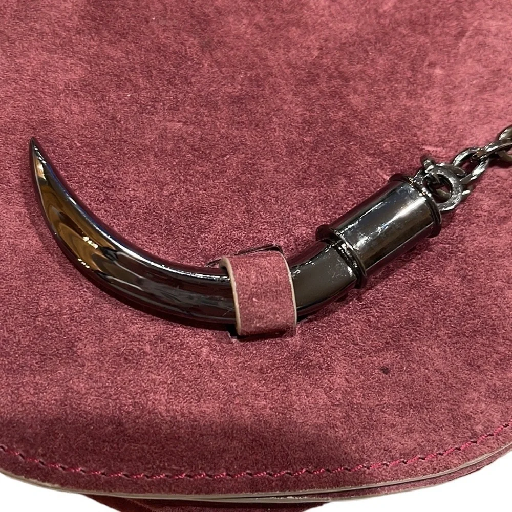 Joey Wolffer Suede Crossbody Bag Burgundy Wine